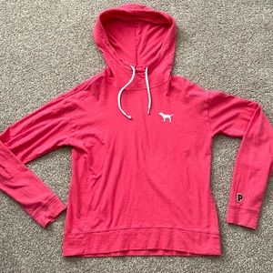 PINK Victoria’s Secret long sleeve hooded top-melon EUC sz XS